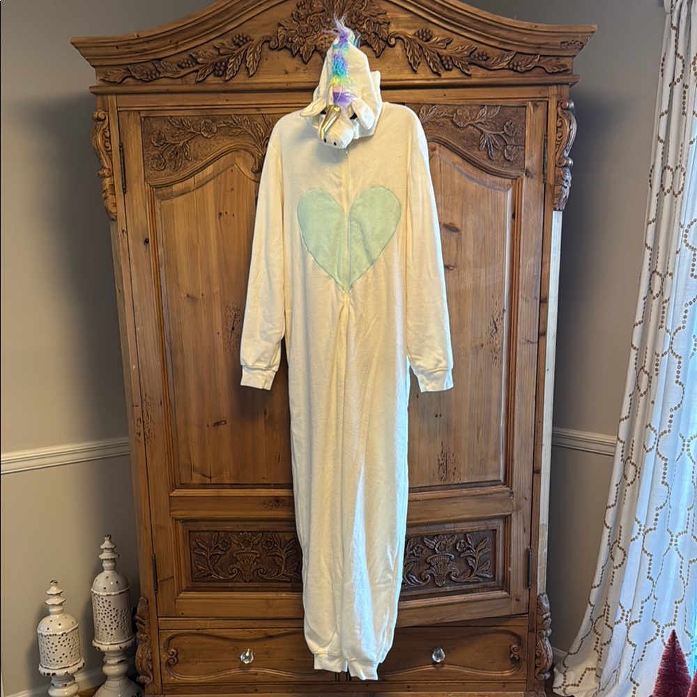Cozy Unicorn Onesie Pajama in Cream